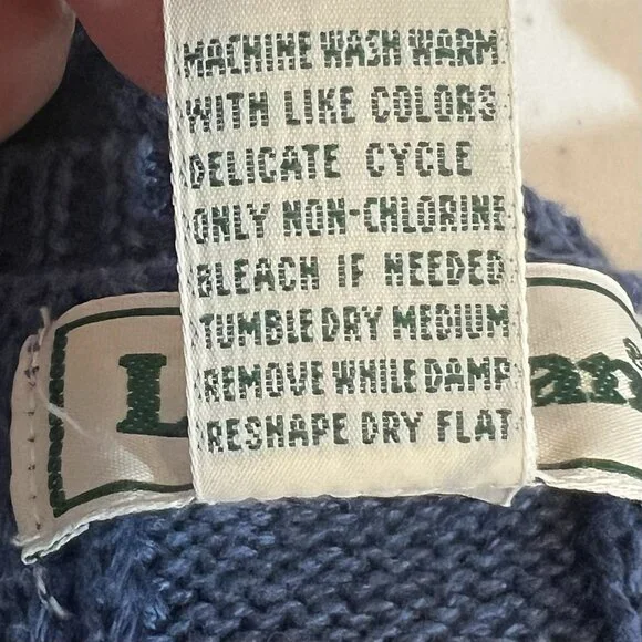 Vintage L.L.Bean Linen Cotton Blend Knit Sweater Vest Women’s Medium Blue Button - Picture 6 of 7